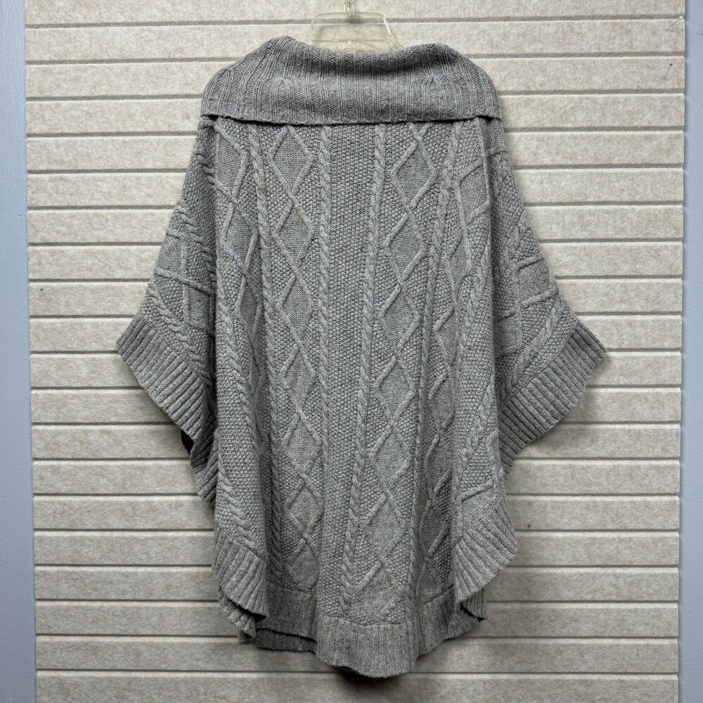 Talbots Gray Cable Knit Poncho - image 2